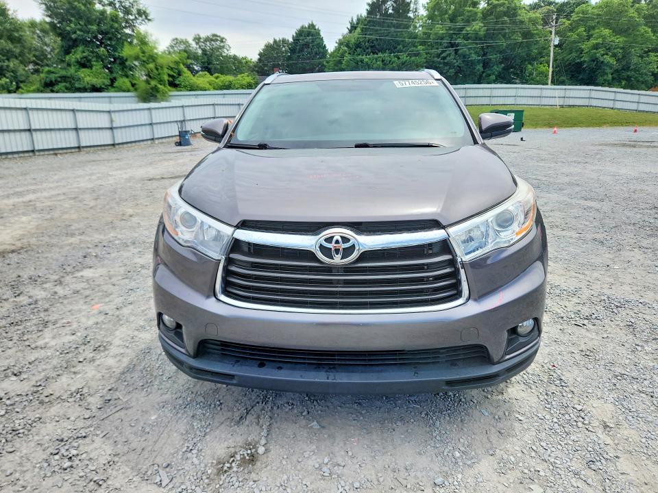 2016 Toyota Highlander VIN 5TDKKRFH6GS504662 COPART salvage auction — REAR END, Nc - Salvage Certificate Of Title, sold $6,800 on 2026-07-22 (photo 5)
