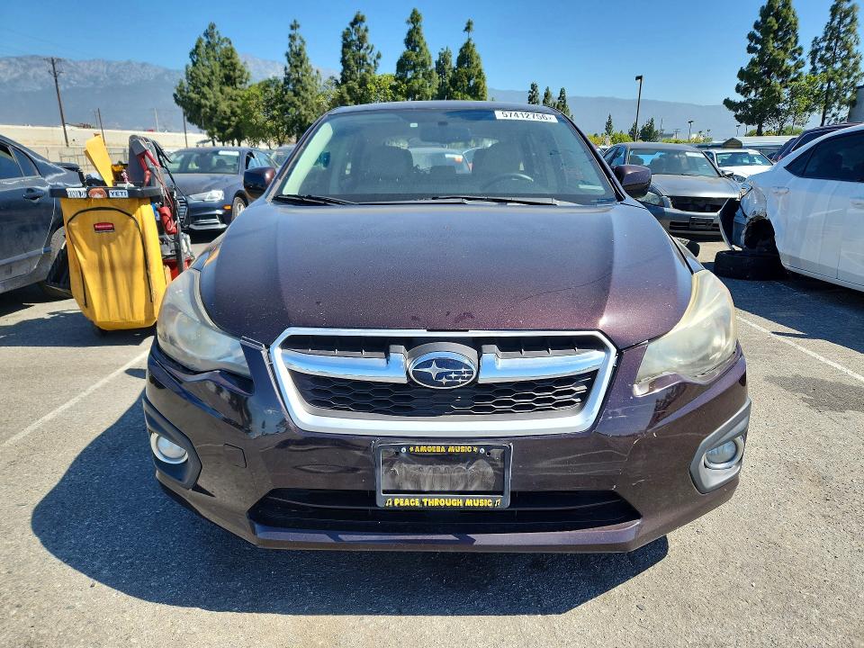 2012 Subaru Impreza VIN JF1GPAG63CH244893 COPART salvage auction — REAR END, Ca - Salvage Certificate, sold $800 on 2026-07-21 (photo 5)