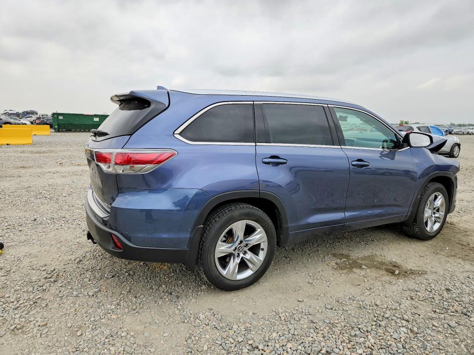 2016 Toyota Highlander VIN 5TDDKRFH8GS307811 COPART salvage auction — FRONT END, Co - Public - Salvage Title, sold $4,650 on 2026-07-28 (photo 3)