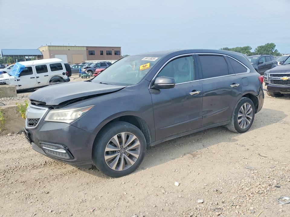 2016 Acura Mdx VIN 5FRYD3H43GB002190 COPART salvage auction — FRONT END, Ks - Cert Of Title-Salvage, sold $1,150 on 2026-07-24 (photo 1)