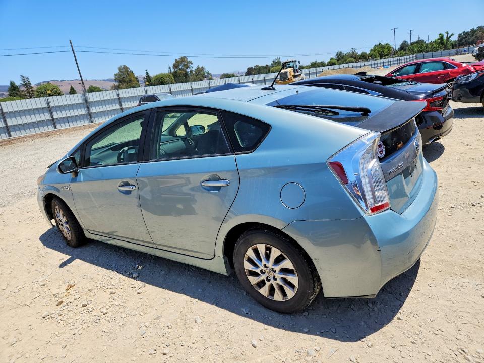 2012 Toyota Prius plug-in VIN JTDKN3DP5C3009749 COPART salvage auction — VANDALISM, Ca - Salvage Certificate, sold $4,250 on 2026-07-14 (photo 2)