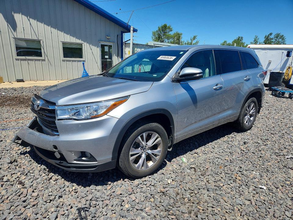 2016 Toyota Highlander VIN 5TDBKRFH8GS325376 COPART salvage auction — FRONT END, Il - Salvage Certificate, sold $5,200 on 2026-07-20 (photo 1)
