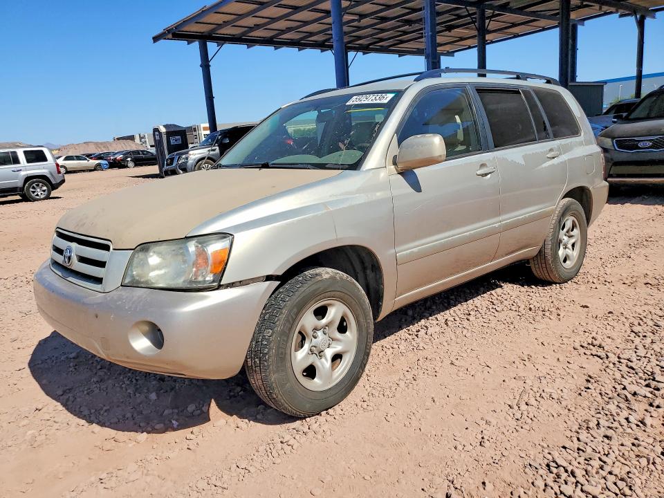 2006 Toyota Highlander VIN JTEDD21A160132679 COPART salvage auction — MINOR DENT/SCRATCHES, Az - Certificate Of Title, sold $700 on 2026-07-07 (photo 1)