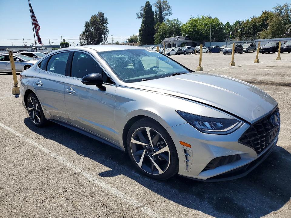 2021 Hyundai Sonata VIN 5NPEJ4J28MH065181 COPART salvage auction — Burn Engine, Ca - Salvage Certificate, sold $325 on 2026-07-28 (photo 4)