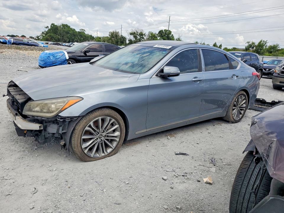 2015 Hyundai Genesis VIN KMHGN4JE7FU047671 COPART salvage auction — FRONT END, Fl - Certificate Of Title (P), sold $2,150 on 2026-07-08 (photo 1)