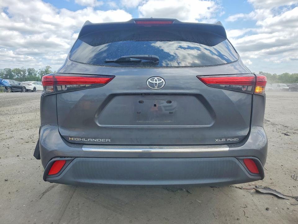 2020 Toyota Highlander VIN 5TDHZRBH5LS016082 COPART salvage auction — REAR END, Va - Cert Of Title - Salvage, sold $14,000 on 2026-07-15 (photo 6)