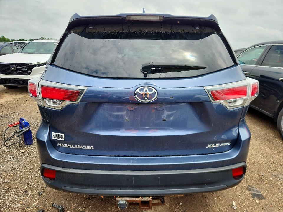 2016 Toyota Highlander VIN 5TDJKRFH5GS290243 COPART salvage auction — FRONT END, IL - SALVAGE CERTIFICATE, sold $5,300 on 2026-07-28 (photo 6)