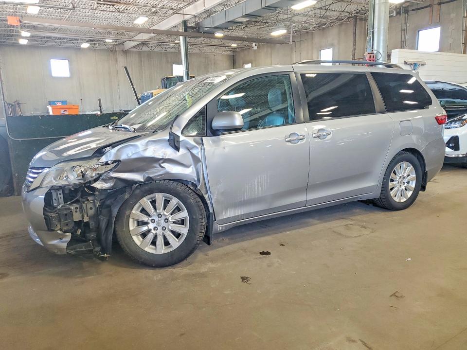 2015 Toyota Sienna VIN 5TDDK3DC5FS122182 COPART salvage auction — FRONT END, Mn - Cert Of Title-Salvage, sold $4,700 on 2026-07-28 (photo 1)