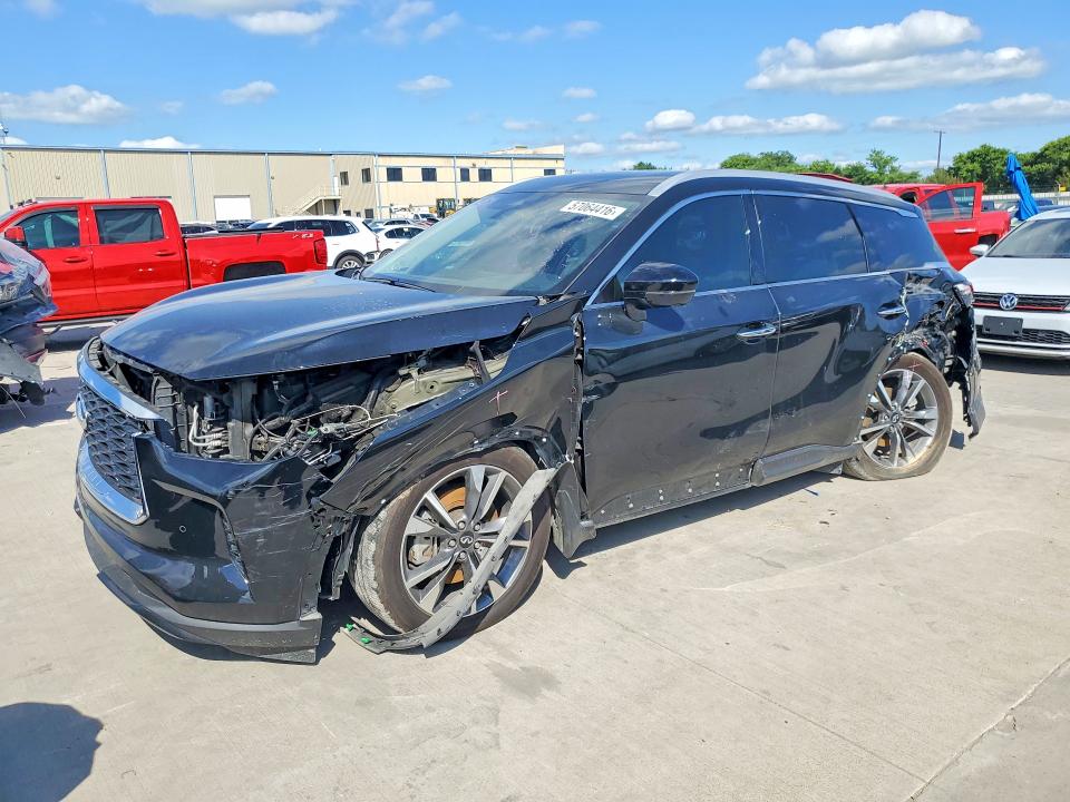 2025 Infiniti Qx60 VIN 5N1AL1FRXSC344858 COPART salvage auction — FRONT END, Tx - Salvage Vehicle Title, sold $3,550 on 2026-07-27 (photo 1)