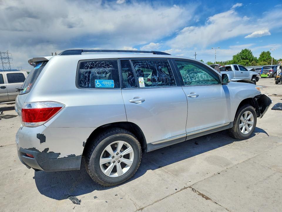 2012 Toyota Highlander VIN 5TDBK3EH2CS119558 COPART salvage auction — FRONT END, Co - Bill Of Sale-Parts Only, sold $1,450 on 2026-07-20 (photo 3)