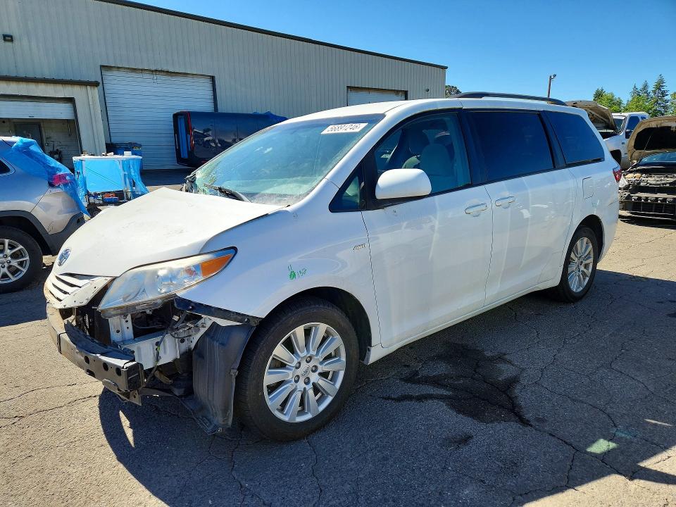 2017 Toyota Sienna VIN 5TDJZ3DC8HS178134 COPART salvage auction — FRONT END, OR - SALVAGE TITLE CERTIFICATE, sold $4,600 on 2026-07-27 (photo 1)