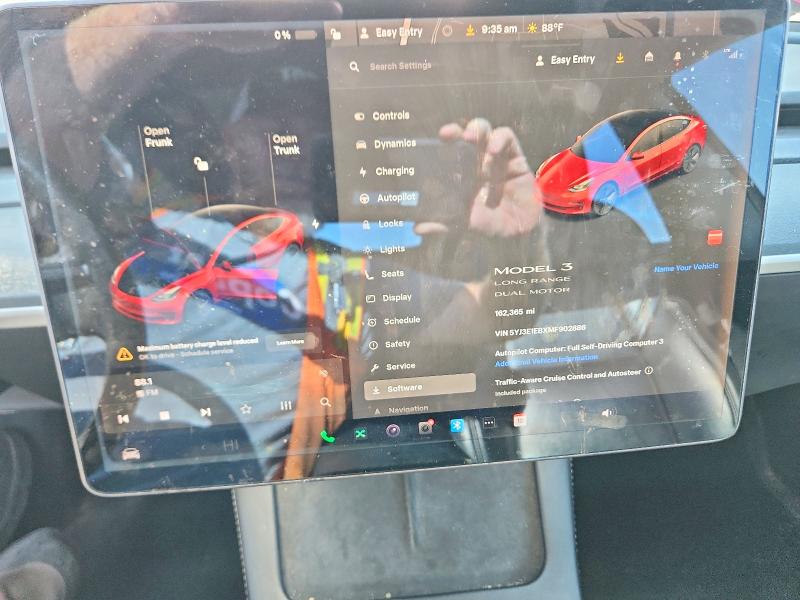 2021 Tesla Model 3 VIN 5YJ3E1EBXMF902886 COPART salvage auction — MINOR DENT/SCRATCHES, Fl - Certificate Of Title, sold $11,100 on 2026-07-30 (photo 9)