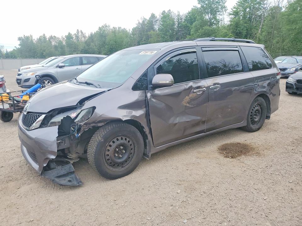 2014 Toyota Sienna VIN 5TDXK3DC6ES412698 COPART salvage auction — FRONT END, On - Permit No Brand - Unfit, sold $200 on 2026-07-09 (photo 1)
