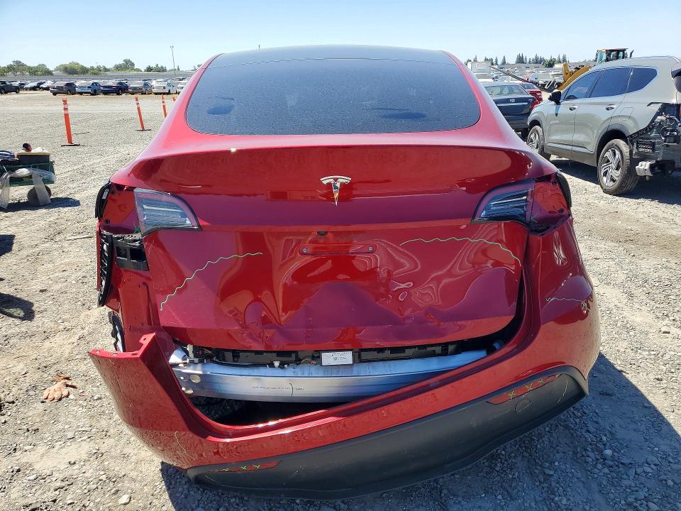 2024 Tesla Model y VIN 7SAYGDED9RF106286 COPART salvage auction — REAR END, Ca - Salvage Certificate, sold $14,100 on 2026-07-21 (photo 6)