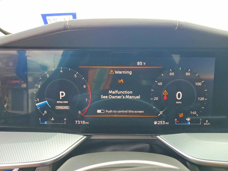 2025 Nissan Murano VIN 5N1AZ3CS0SC132908 COPART salvage auction — FRONT END, TX - SALVAGE VEHICLE TITLE (P), sold $9,900 on 2026-07-16 (photo 9)