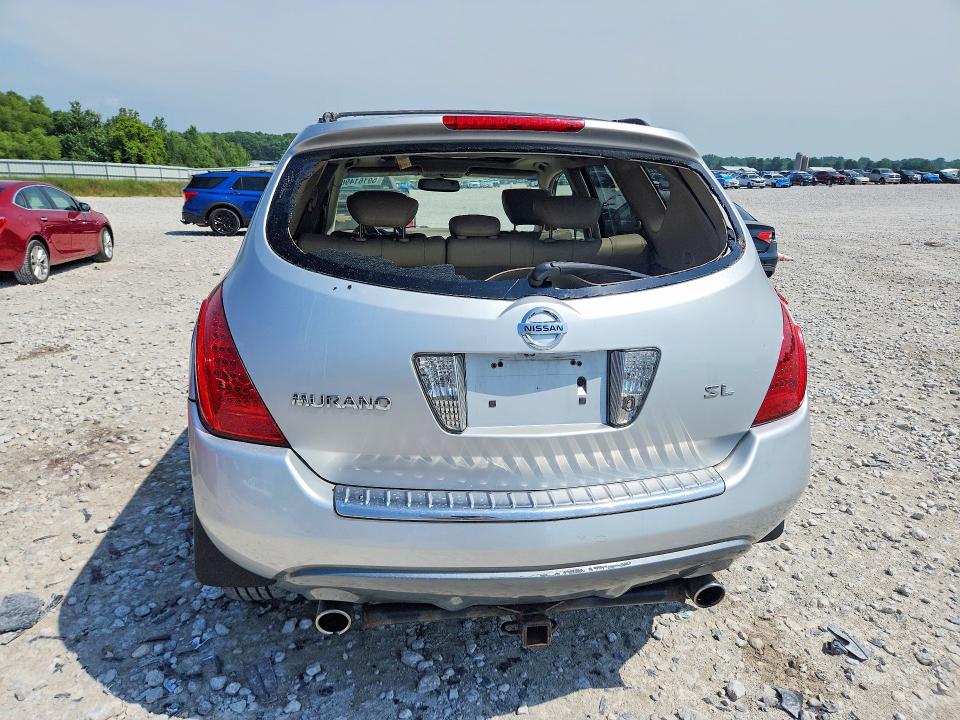 2007 Nissan Murano VIN JN8AZ08TX7W529704 COPART salvage auction — REAR END, Mi - Certificate Of Title, sold $525 on 2026-07-09 (photo 6)