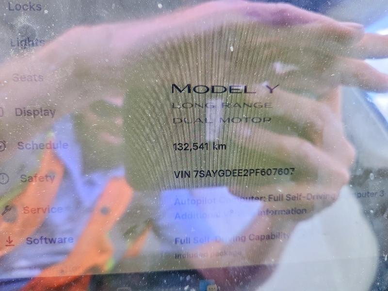 2023 Tesla Model y VIN 7SAYGDEE2PF607607 COPART salvage auction — FRONT END, On - Permit Salvage, sold $12,700 on 2026-07-16 (photo 9)