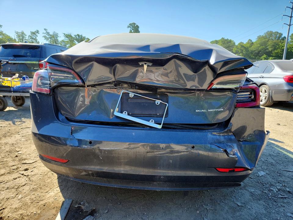 2022 Tesla Model 3 VIN 5YJ3E1EB0NF124065 COPART salvage auction — REAR END, Md - Cert Of Salvage < 75% Damage, sold $8,800 on 2026-07-31 (photo 6)