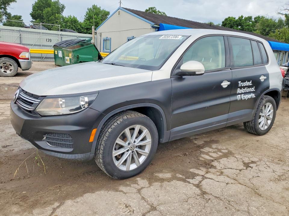 2014 Volkswagen Tiguan VIN WVGBV3AX6EW543750 COPART salvage auction — HAIL, Salvage Title, sold $1,600 on 2026-07-28 (photo 1)