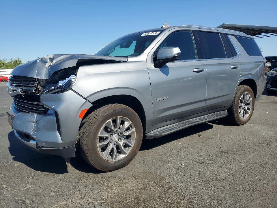 2023 Chevrolet Tahoe VIN 1GNSKNKD9PR141291 COPART salvage auction — FRONT END, Ca - Salvage Certificate, sold $17,600 on 2026-07-09 (photo 1)
