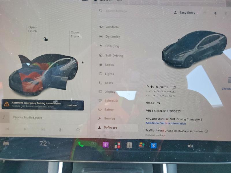2019 Tesla Model 3 VIN 5YJ3E1EB5KF386823 COPART salvage auction — FRONT END, Ca - Salvage Certificate, sold $3,250 on 2026-07-07 (photo 9)