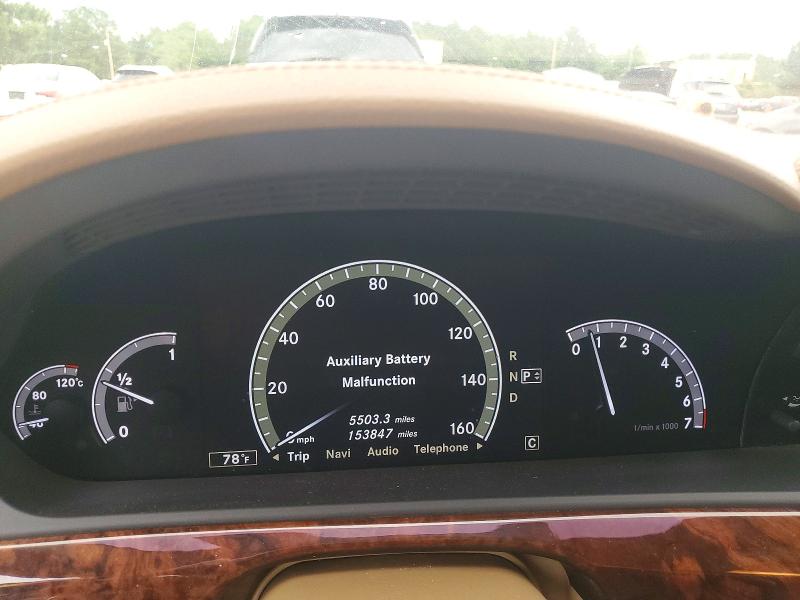 2010 Mercedes-benz S-klasse VIN WDDNG7BB1AA330322 COPART salvage auction — FRONT END, Sc - Cert Of Title-Salvage, sold $1,800 on 2026-07-31 (photo 9)
