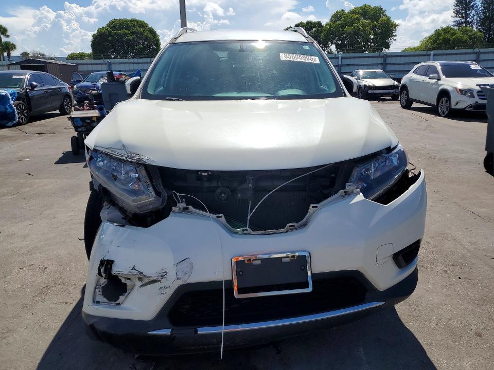 2016 Nissan Rogue VIN JN8AT2MV2GW150748 COPART salvage auction — FRONT END, Fl - Cert Of Ttl-Rebuilt&Slvg Rbld, sold $1,200 on 2026-07-27 (photo 5)