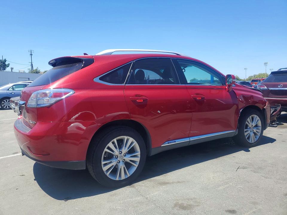 2010 Lexus Rx 450h VIN JTJBC1BA9A2030838 COPART salvage auction — FRONT END, Ca - Salvage Certificate, sold $2,800 on 2026-07-06 (photo 3)