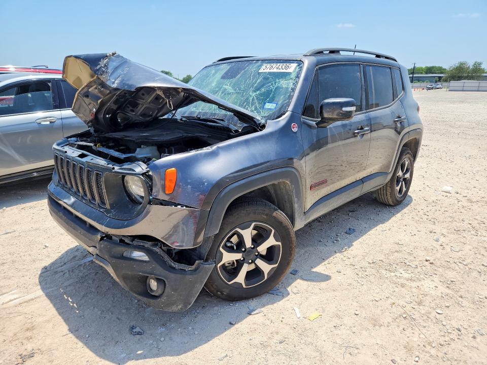2019 Jeep Renegade VIN ZACNJBC11KPJ90615 COPART salvage auction — FRONT END, Tx - Salvage Vehicle Title, sold $2,700 on 2026-08-20 (photo 1)
