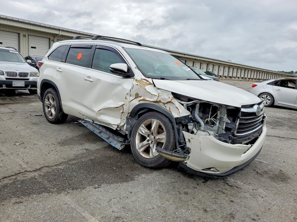 2015 Toyota Highlander VIN 5TDYKRFH7FS069725 COPART salvage auction — FRONT END, KY - CERTIFICATE OF TITLE, sold $3,300 on 2026-07-20 (photo 4)