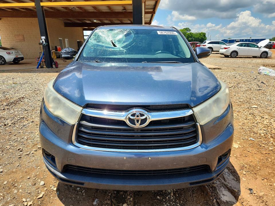 2014 Toyota Highlander VIN 5TDZARFH5ES008315 COPART salvage auction — FRONT END, AL - CERT OF TITLE-SALVAGE TITLE, sold $7,500 on 2026-07-29 (photo 5)