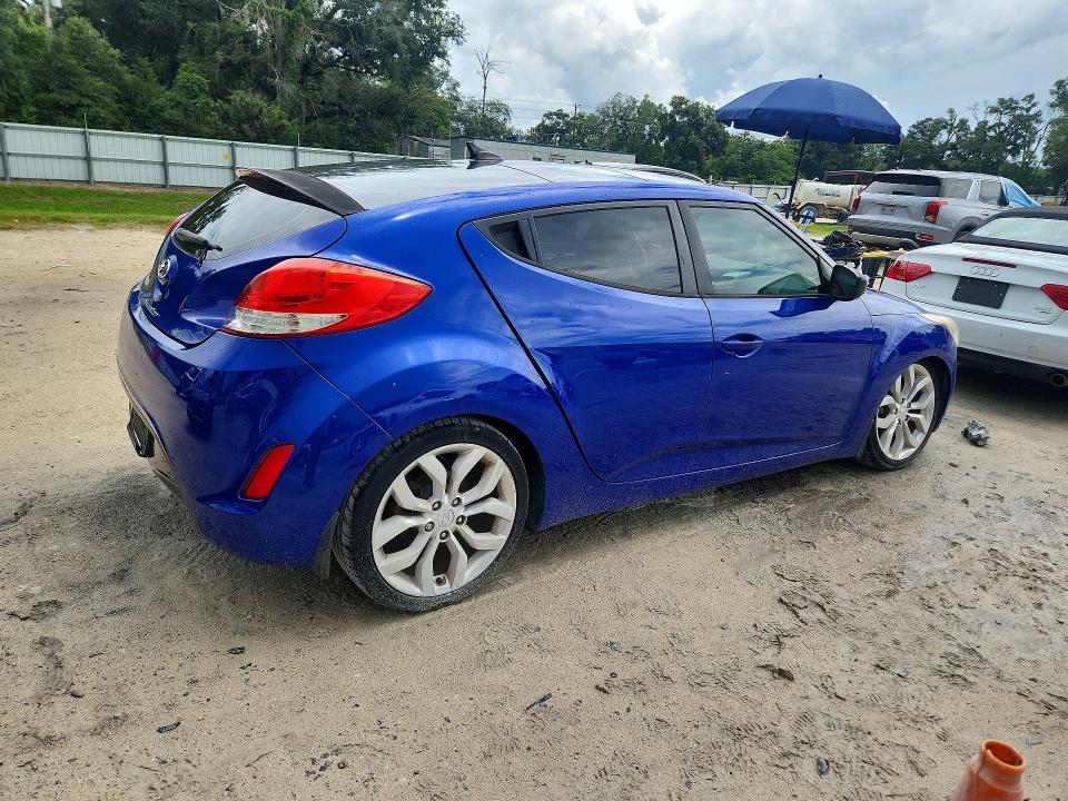 2012 Hyundai Veloster VIN KMHTC6AD1CU069796 COPART salvage auction — MECHANICAL, Fl - Cert Of Title Slvg Rebuildable, sold $350 on 2026-07-07 (photo 3)