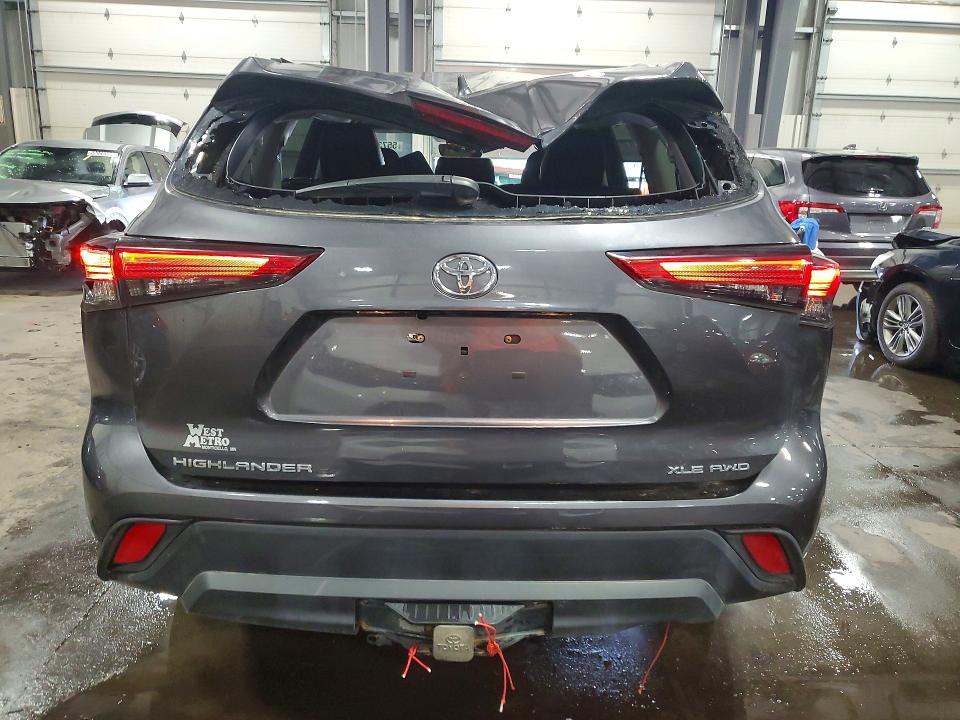 2022 Toyota Highlander VIN 5TDGZRBH8NS230000 COPART salvage auction — ROOF, Mn - Cert Of Title-Salvage, sold $475 on 2026-07-21 (photo 6)