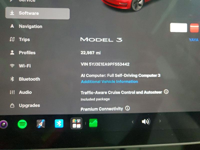 2023 Tesla Model 3 VIN 5YJ3E1EA9PF553442 COPART salvage auction — FRONT END, Salvage Title, sold $350 on 2026-09-09 (photo 9)