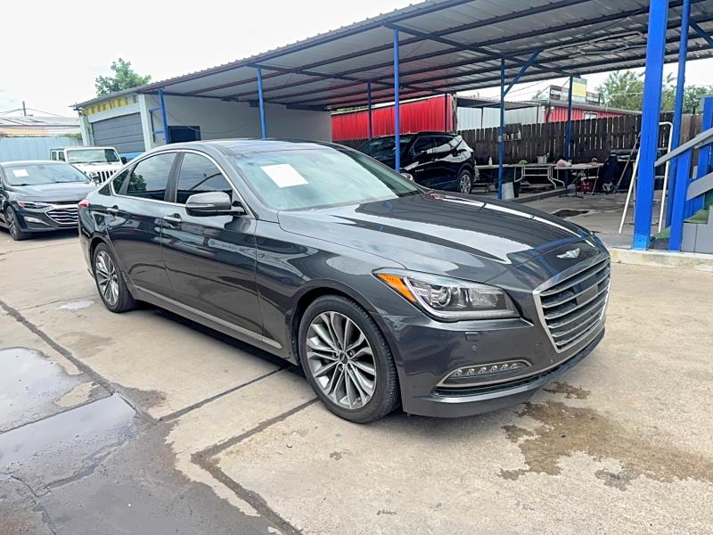 2017 Genesis G80 VIN KMHGN4JE0HU210311 COPART salvage auction — DAMAGE HISTORY, Nc - Salvage Cert-Rebuilt (P), sold $9,900 on 2026-07-08 (photo 1)