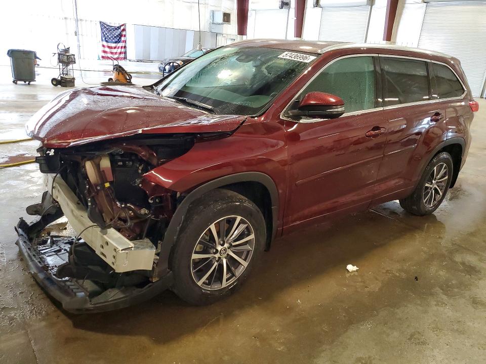 2017 Toyota Highlander VIN 5TDJZRFH7HS372942 COPART salvage auction — FRONT END, Mn - Cert Of Title-Salvage, sold $3,450 on 2026-07-27 (photo 1)