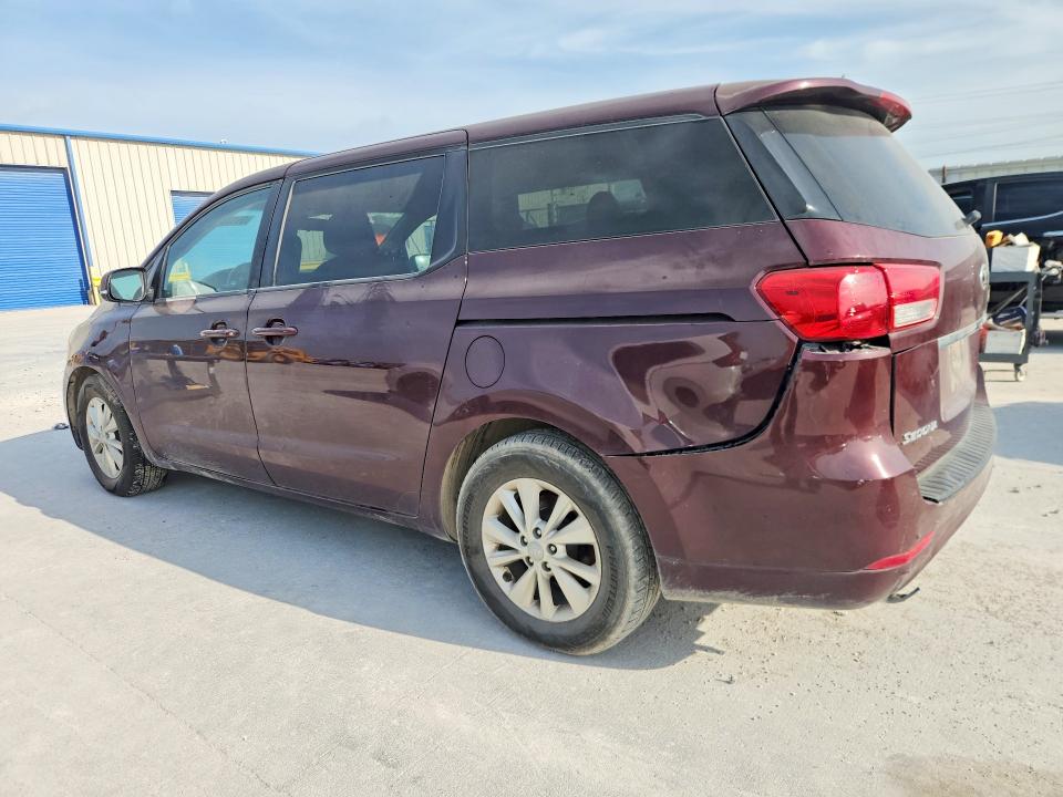 2018 Kia SEDONA VIN KNDMB5C16J6389349 COPART salvage auction — FRONT END, Tx - Certificate Of Title, sold $875 on 2026-07-14 (photo 2)