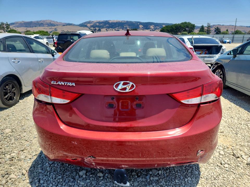 2013 Hyundai Elantra VIN KMHDH4AE4DU513628 COPART salvage auction — REAR END, Ca - Salvage Certificate, sold $150 on 2026-07-28 (photo 6)