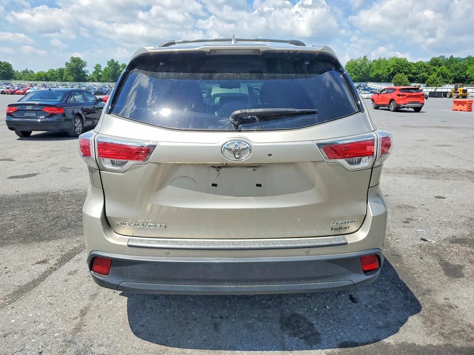 2014 Toyota Highlander VIN 5TDYKRFH5ES008517 COPART salvage auction — FRONT END, Pa - Certificate Of Salvage, sold $7,600 on 2026-07-14 (photo 6)