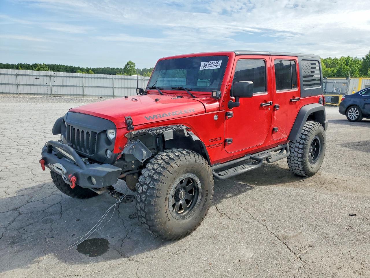 2015 Jeep Wrangler Unlimited VIN 1C4BJWDG3FL677289 COPART salvage auction — Front End, TN - SALVAGE CERTIFICATE, sold $5,000 on 2026-07-09 (photo 1)