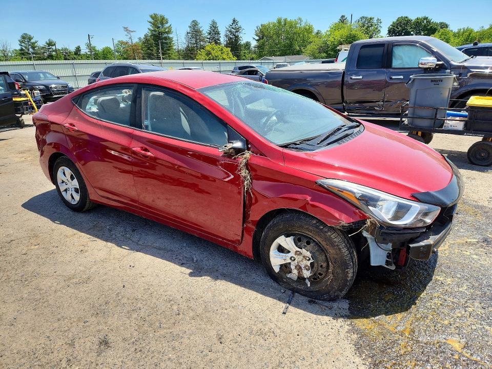2016 Hyundai Elantra VIN KMHDH4AE1GU652135 COPART salvage auction — ROLLOVER, Pa - Certificate Of Salvage, sold $950 on 2026-07-17 (photo 4)