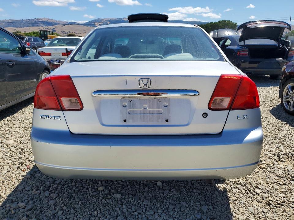 2002 Honda Civic VIN 1HGES16542L072010 COPART salvage auction — FRONT END, Ca - Salvage Certificate, sold $325 on 2026-07-09 (photo 6)