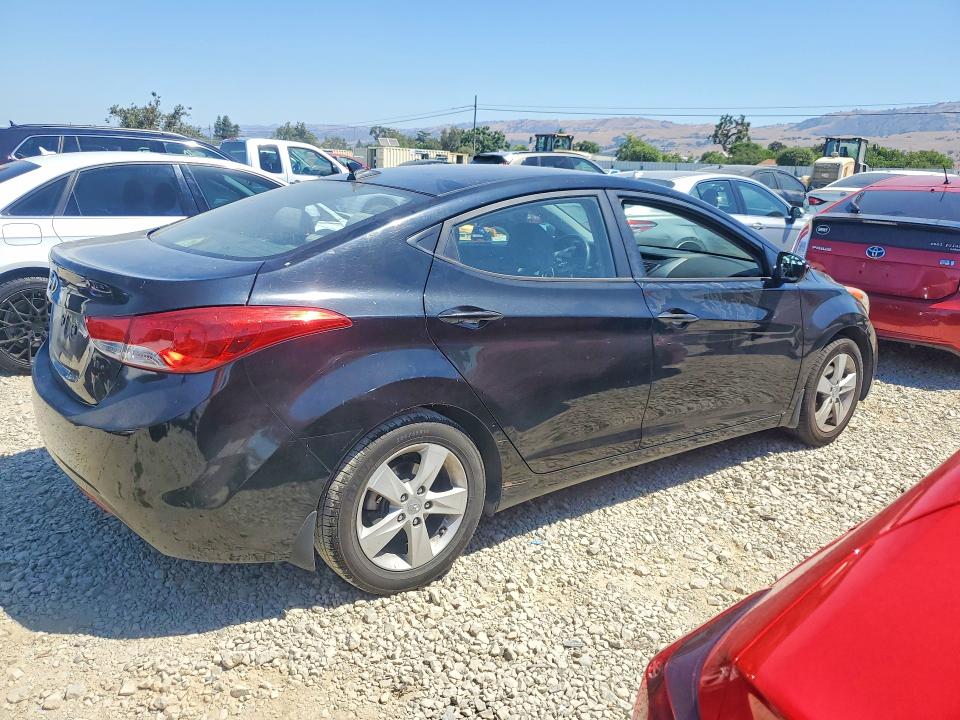 2013 Hyundai Elantra VIN KMHDH4AE3DU533496 COPART salvage auction — VANDALISM, Ca - Salvage Certificate, sold $725 on 2026-07-16 (photo 3)