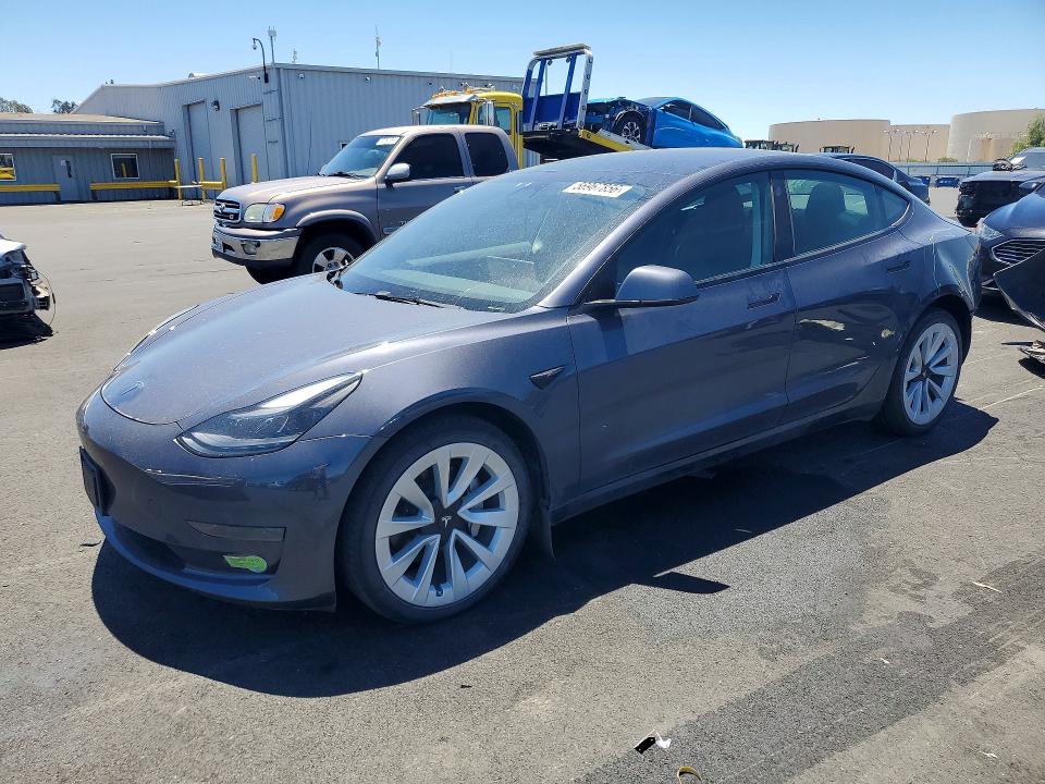 2023 Tesla Model 3 VIN 5YJ3E1EB7PF386359 COPART salvage auction — REAR END, Ca - Salvage Certificate, sold $11,100 on 2026-07-22 (photo 1)