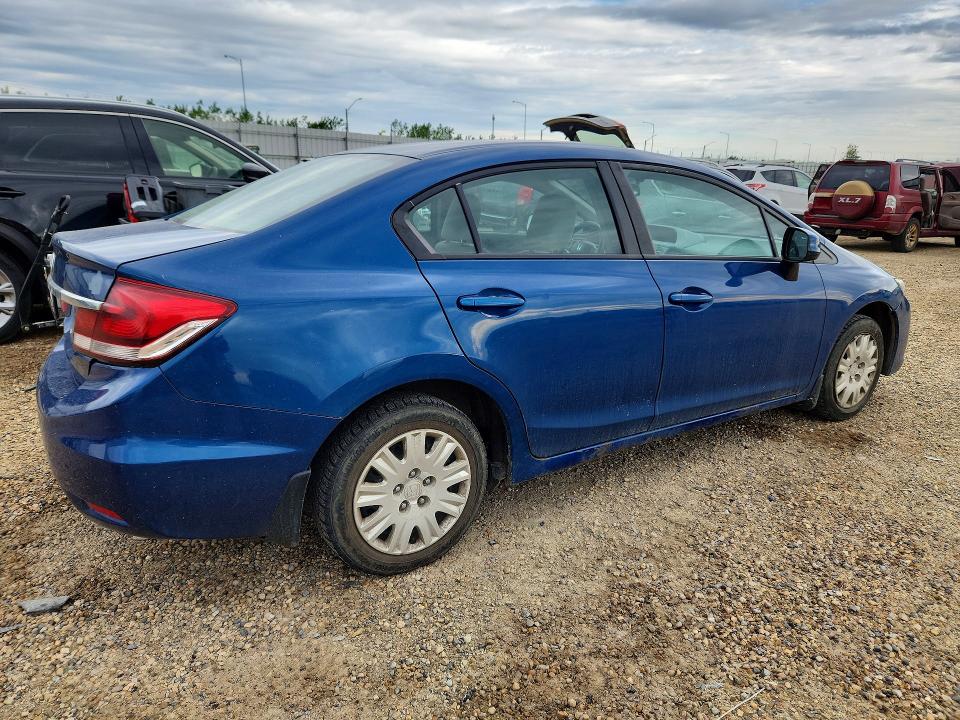 2013 Honda Civic VIN 2HGFB2F43DH004752 COPART salvage auction — REAR END, Ab - Oop - Salvage, sold $1,600 on 2026-07-09 (photo 3)