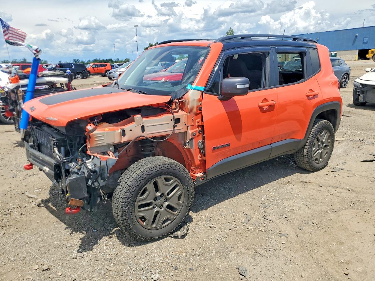 2018 Jeep Renegade VIN ZACCJBCB6JPG73390 COPART salvage auction — Front End, MI - CERT OF TITLE-SALVAGE VEHICLE, sold $650 on 2026-07-10 (photo 1)