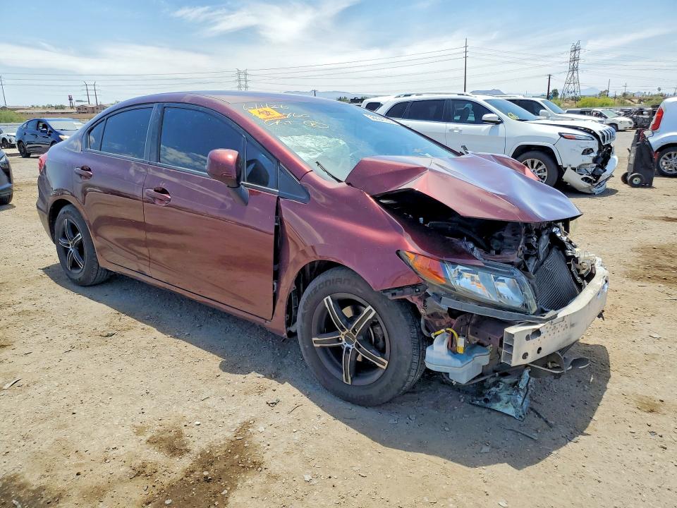 2012 Honda Civic VIN 19XFB2F56CE357326 COPART salvage auction — FRONT END, Az - Cert Of Title - Salvage, sold $499 on 2026-07-10 (photo 4)