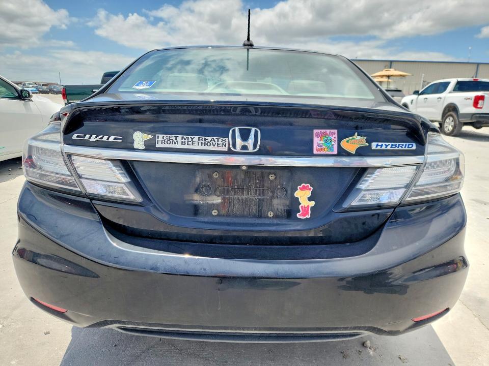 2015 Honda Civic hybrid VIN 19XFB4F33FE200738 COPART salvage auction — FRONT END, Tx - Salvage Vehicle Title, sold $2,000 on 2026-07-10 (photo 6)