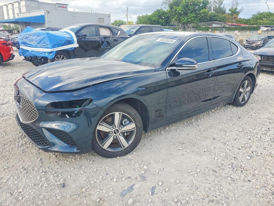 2023 Genesis G70 VIN KMTG34TA2PU106892 COPART salvage auction — FRONT END, Fl - Cert Of Title Slvg Rebuildable, sold $6,700 on 2026-07-21 (photo 1)