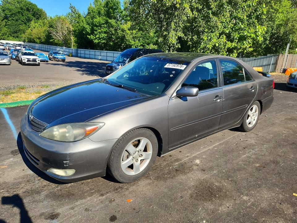 2002 Toyota Camry VIN JTDBE32K420028428 COPART salvage auction — BURN, Or - Salvage Title Certificate, sold $1,150 on 2026-07-20 (photo 1)